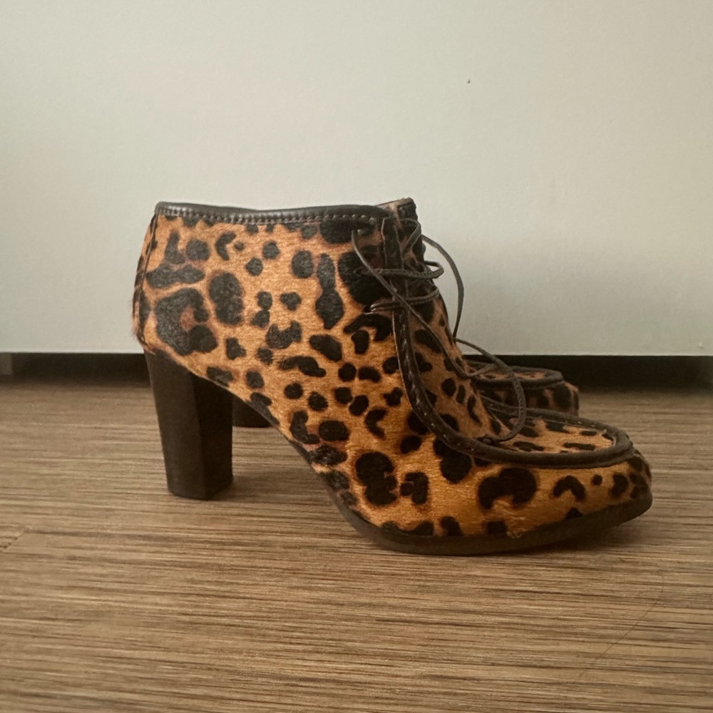 Diane Von Furstenberg Leopard Lace Up Boots